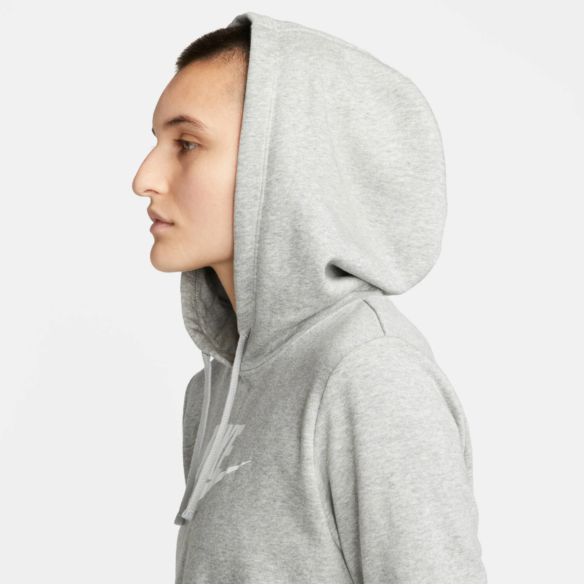 Nike Sportswear Club Fleece Damen Hoodie Kapuzenpullover grau