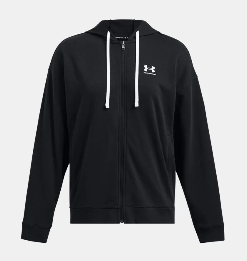 Under Armour Rival Terry OS FZ Hooded-BL Kapuzenjacke Damen schwarz