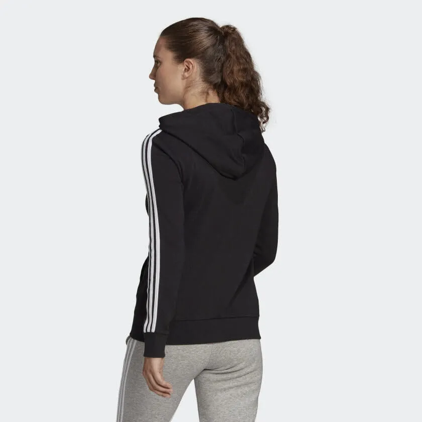 adidas DA W 3S FT FZ HD Damen Essentials Kapuzenjacke Trainingsweste schwarz NEU