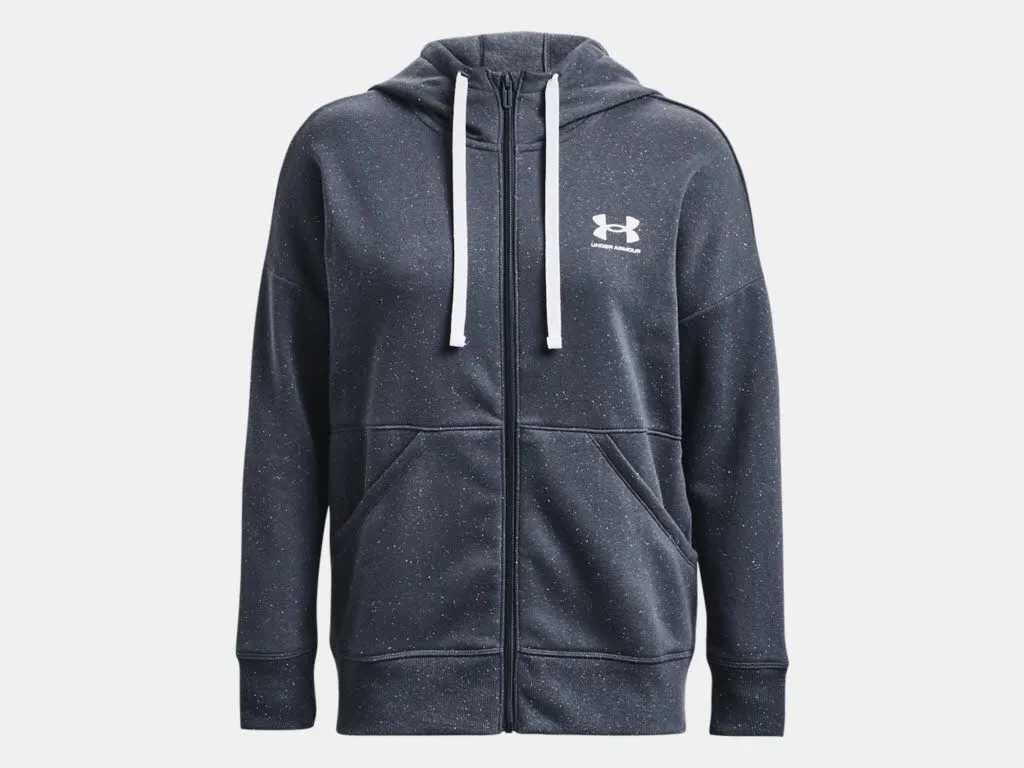Under Armour Rival Fleece Full Zip Hoodie Kapuzenjacke Damen dunkelgrau NEU