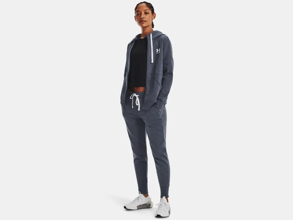 Under Armour Rival Fleece Full Zip Hoodie Kapuzenjacke Damen dunkelgrau NEU