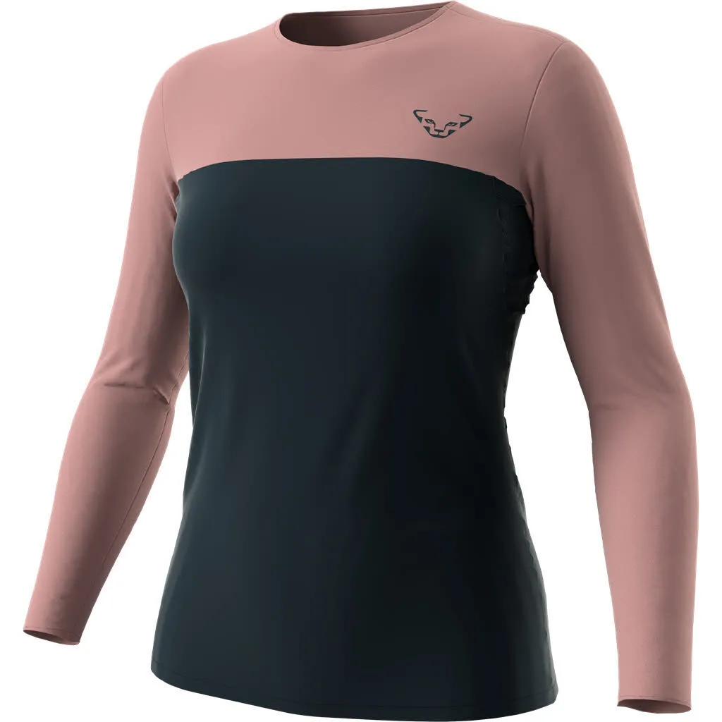 Dynafit Traverse S-Tech Langarmshirt Funktionsshirt Sportshirt Damen dunkelblau rosa
