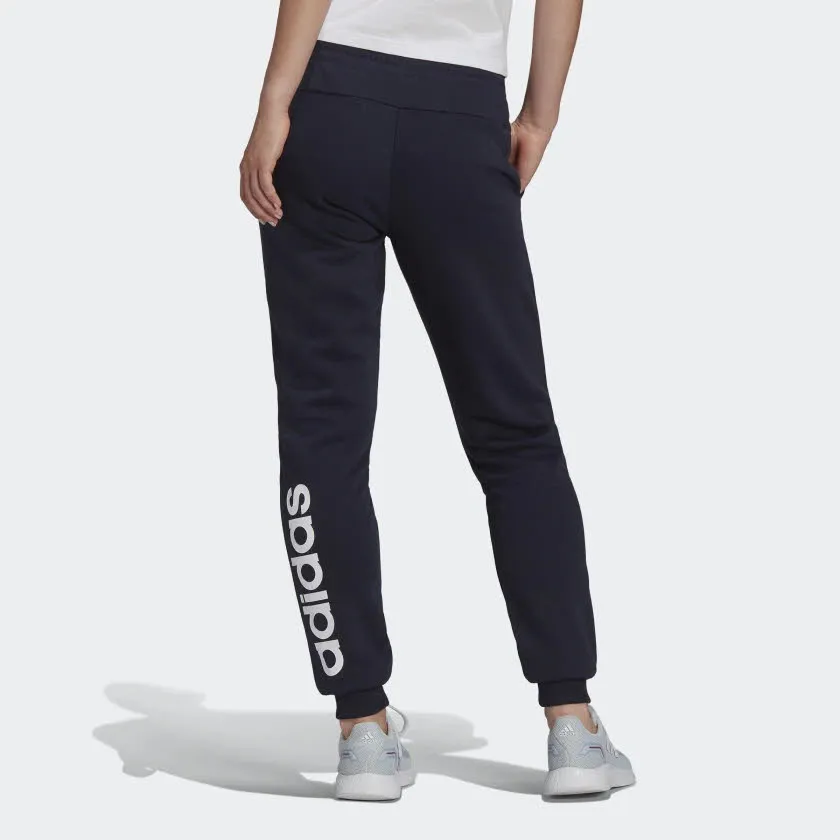 adidas W LIN FT C Damen ESSENTIAL slim fit Jogginghose Trainingshose schwarz