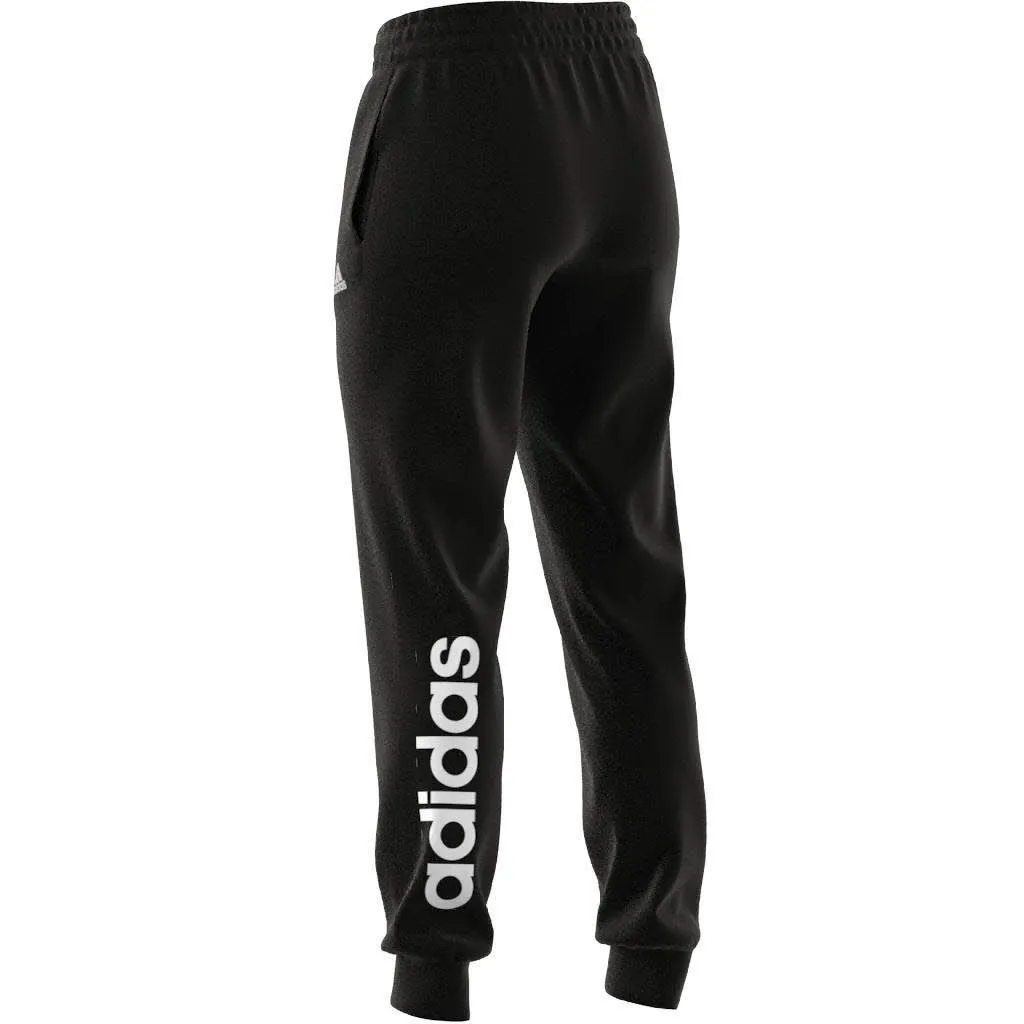 Adidas Essentials Linear French Terry Cuffed Hose Weitenregulierbar Baumwolle Damen Schwarz