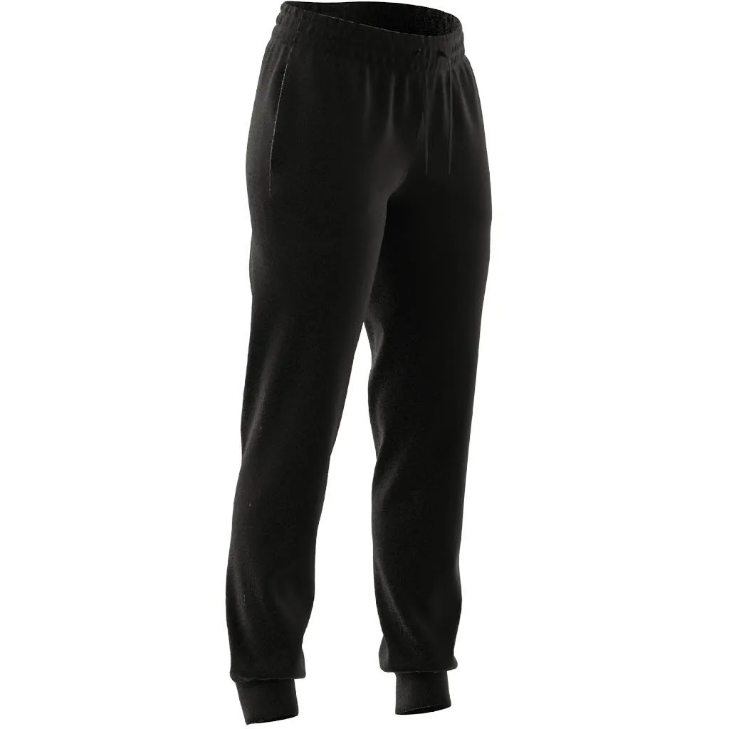 Adidas Essentials Linear French Terry Cuffed Hose Weitenregulierbar Baumwolle Damen Schwarz