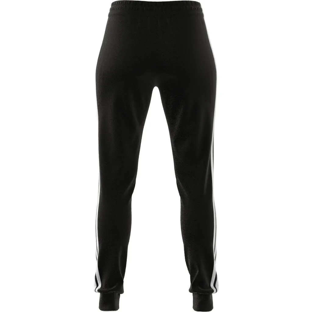 adidas Essentials 3 Streifen Cuffed Hose Damen Jogginghose Freizeithose French Terry schwarz