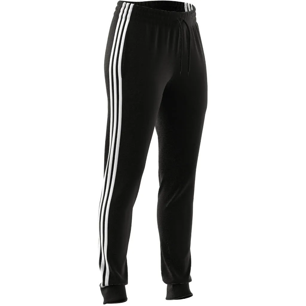 adidas Essentials 3 Streifen Cuffed Hose Damen Jogginghose Freizeithose French Terry schwarz