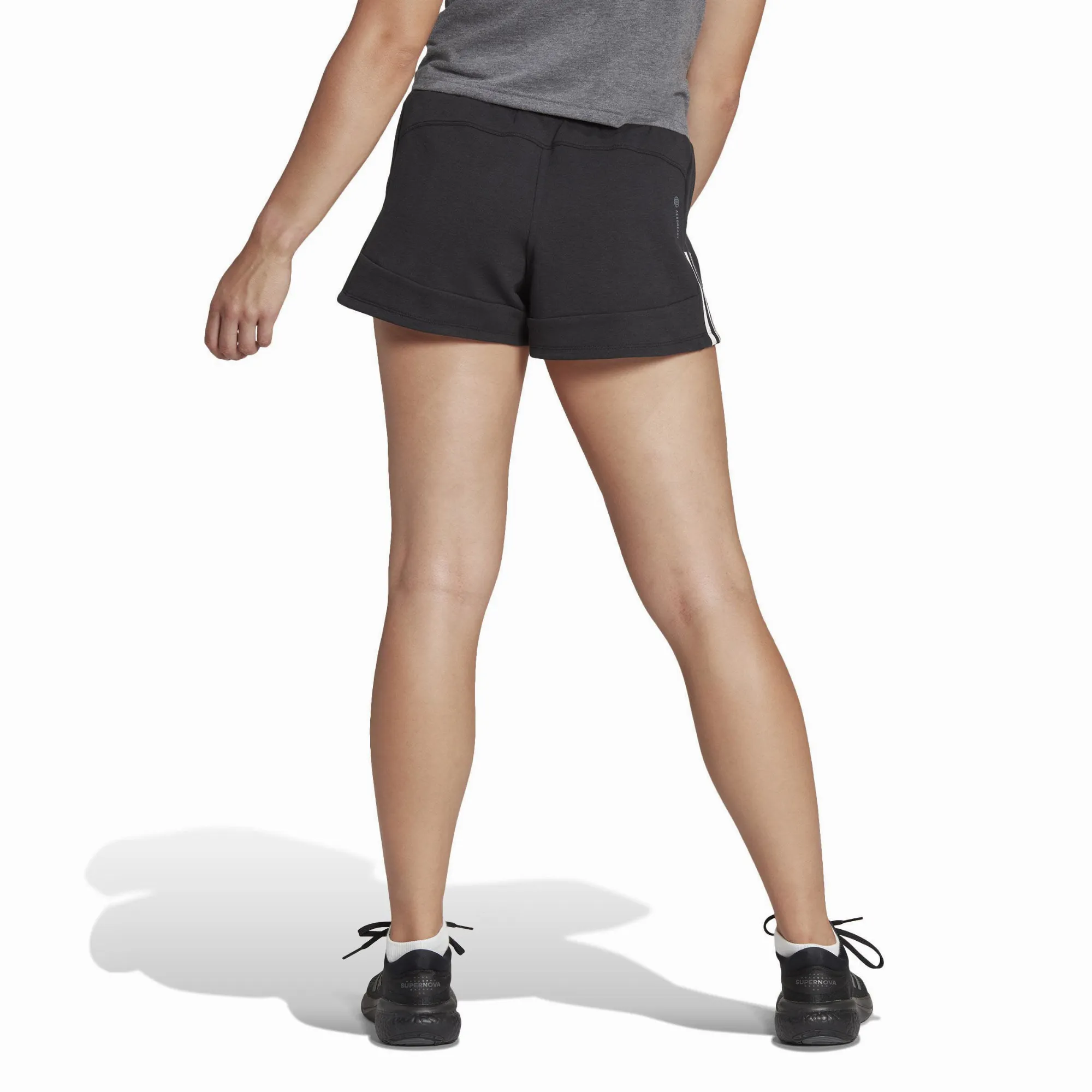 adidas Train Cotton 3-Streifen Pacer Damen Shorts kurze Hose schwarz
