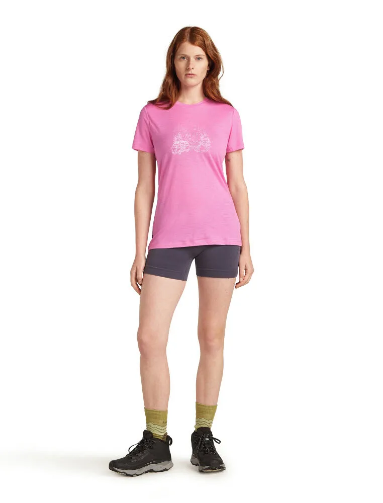 Icebreaker Merino 150 Tech Lite III T-Shirt Van Camp Damen pink