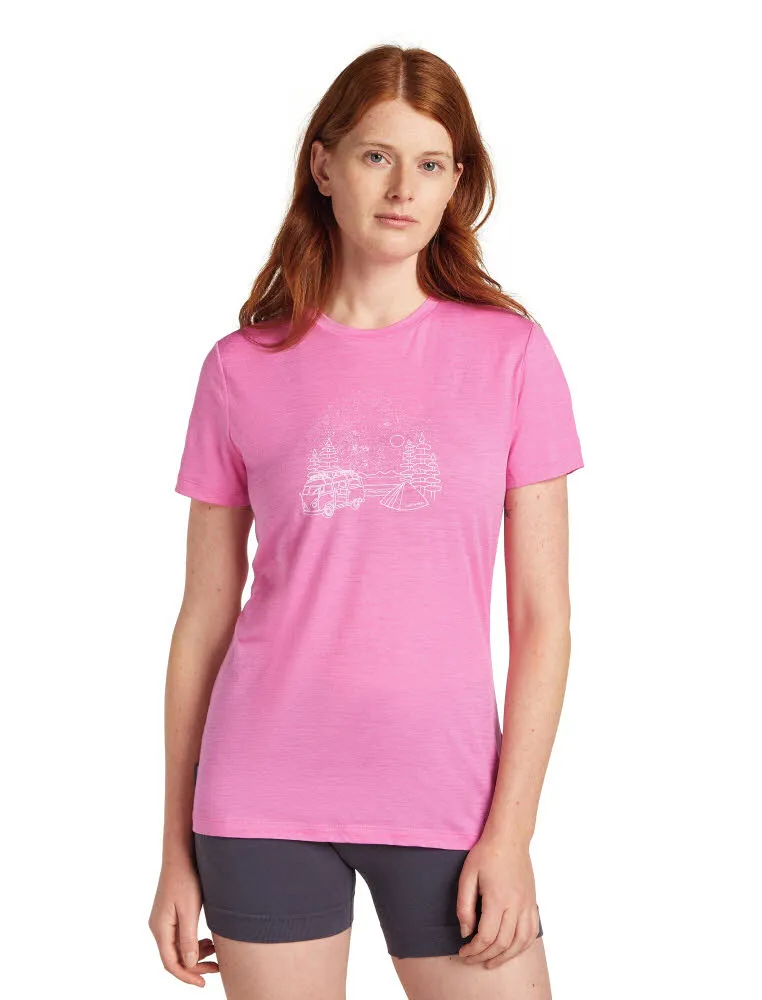 Icebreaker Merino 150 Tech Lite III T-Shirt Van Camp Damen pink