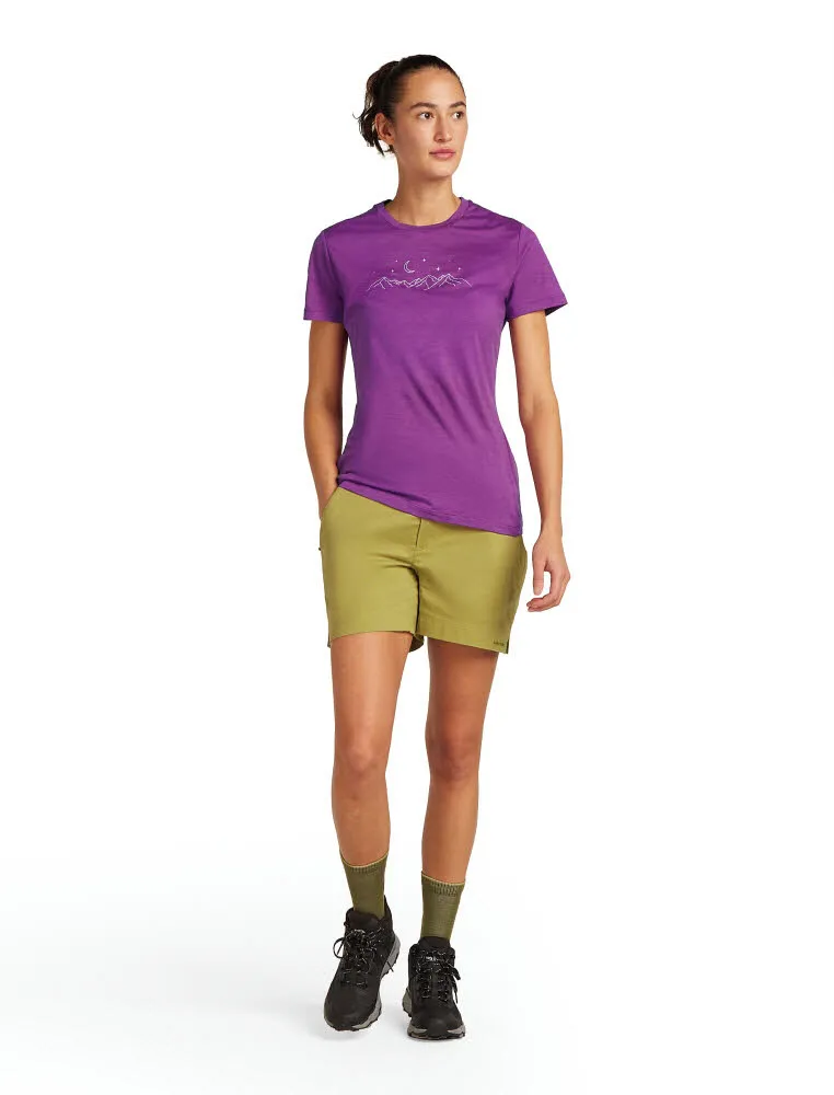 Icebreaker Merino 150 Tech Lite Kurzarm T-Shirt Sparkling Stars Damen lila