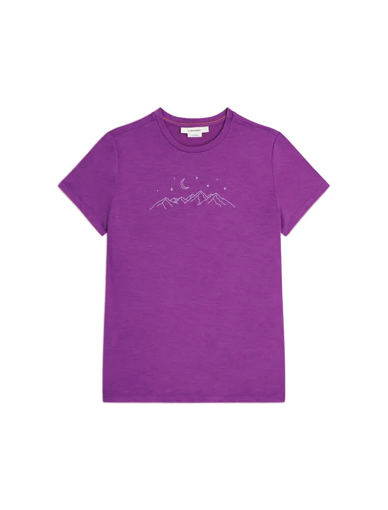 Icebreaker Merino 150 Tech Lite Kurzarm T-Shirt Sparkling Stars Damen lila