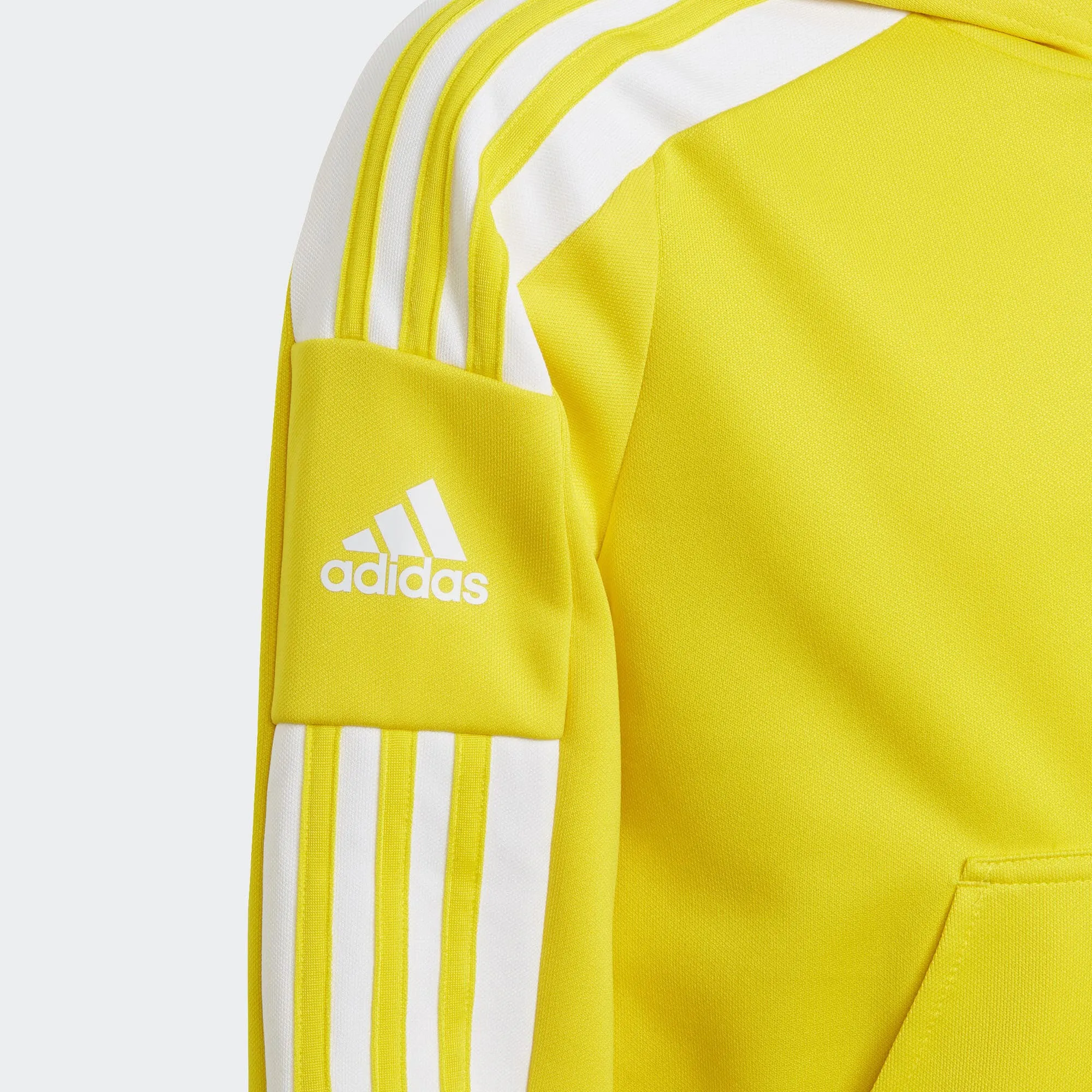 adidas JU SQ21 HOOD Y Kinder Hoodie Fußball freizeit Langarm 3-Streifen Kapuze gelb NEU