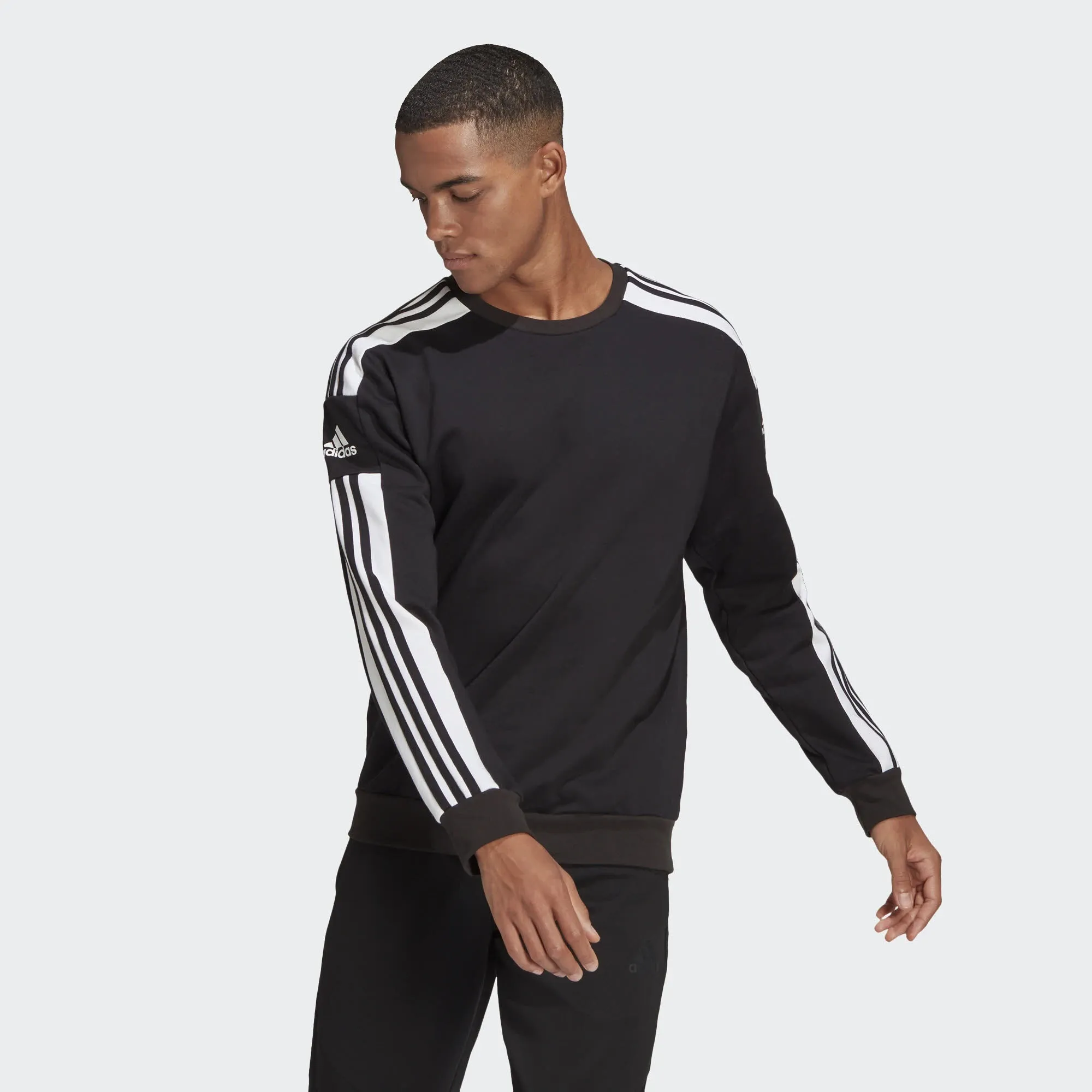 adidas HE SQ21 SW TOP Herren Sweatshirt Sport Freizeit 3-Streifen schwarz