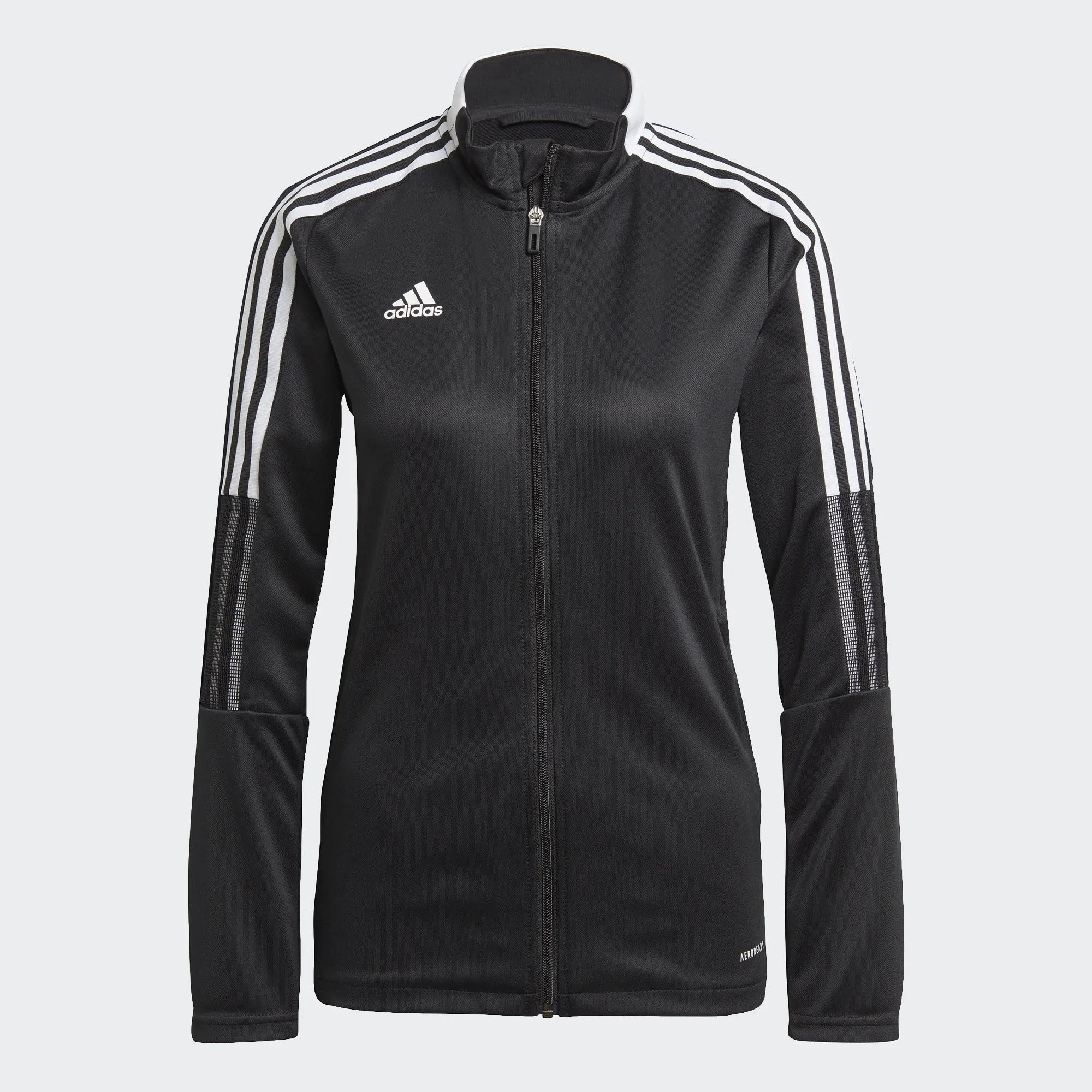 adidas Damen Trainingsjacke Langarm 3-Streifen Sport Freizeit schwarz NEU