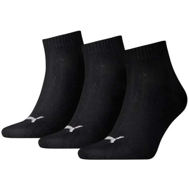 PUMA UNISEX QUARTER PLAIN 3 Paar Unisex Quarter Socken schwarz NEU