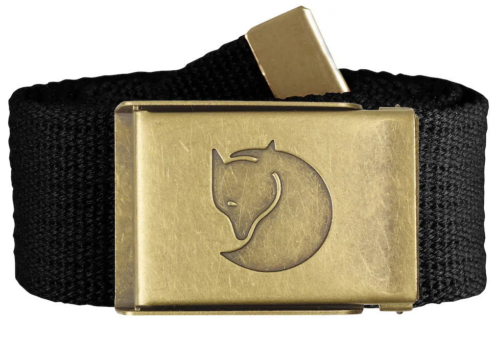 Fjällräven CANVAS BRASS Gürtel 4CM Segeltuchgürtel Metallschnalle schwarz NEU