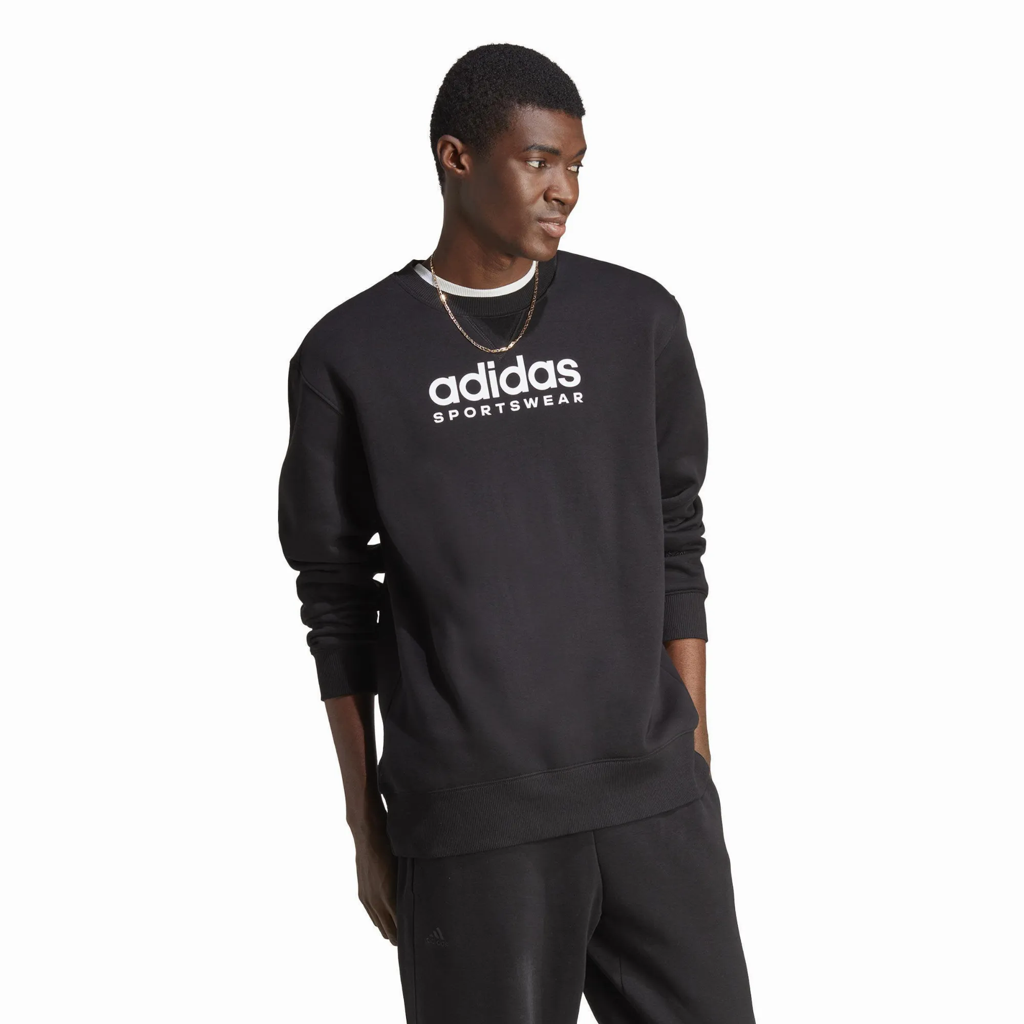 adidas ALL SZN Fleece Graphic Sweatshirt Herren Pullover schwarz NEU