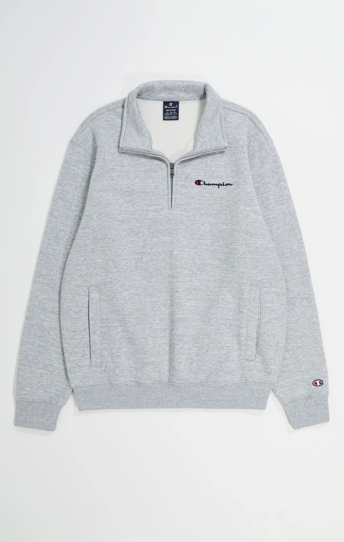 Champion Fleece-Sweatshirt Herren Half-Zip Fleece-Pullover grau