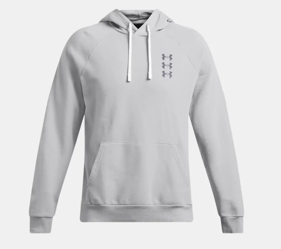 Under Armour Rival Flc Txtr Sliced 'N Diced Hoodie Pullover Herren grau