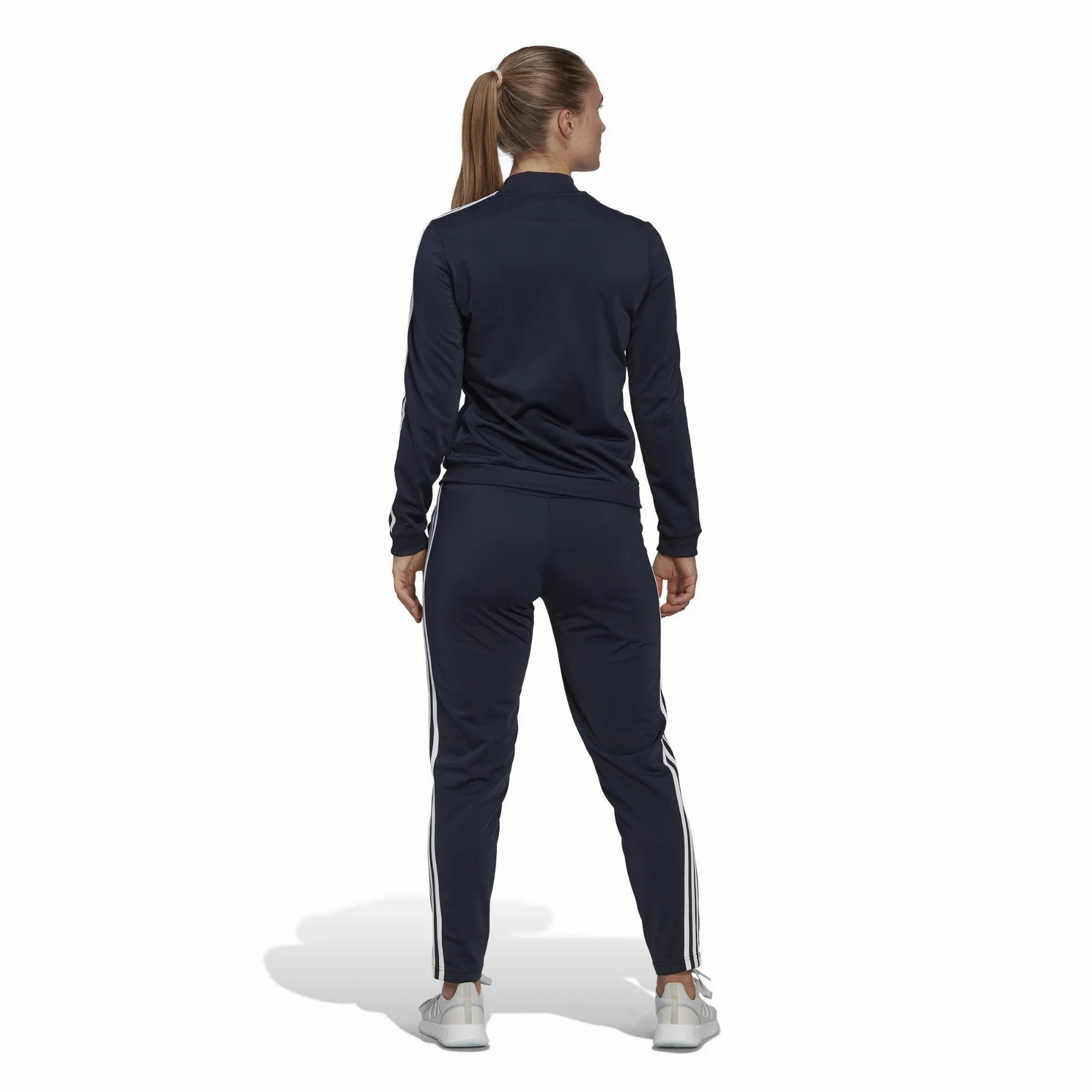 adidas 3 Streifen Damen Trainingsanzug Schwarz Weiß