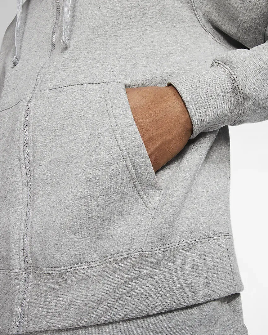 Nike M NSW CLUB HOODIE FZ BB Herren Sweatjacke Kapuzenjacke Sportweste grau NEU