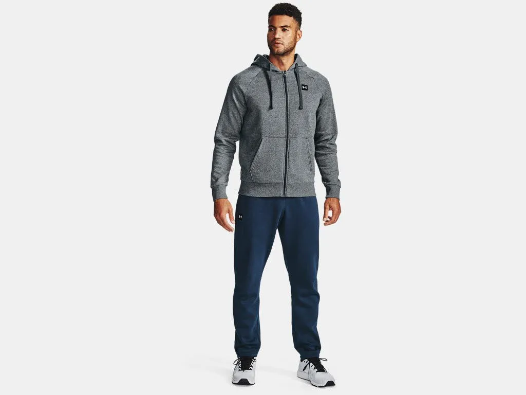 UnderArmour Rival Fleece Hoodie Training Outdoor Kapuze Herren grau NEU