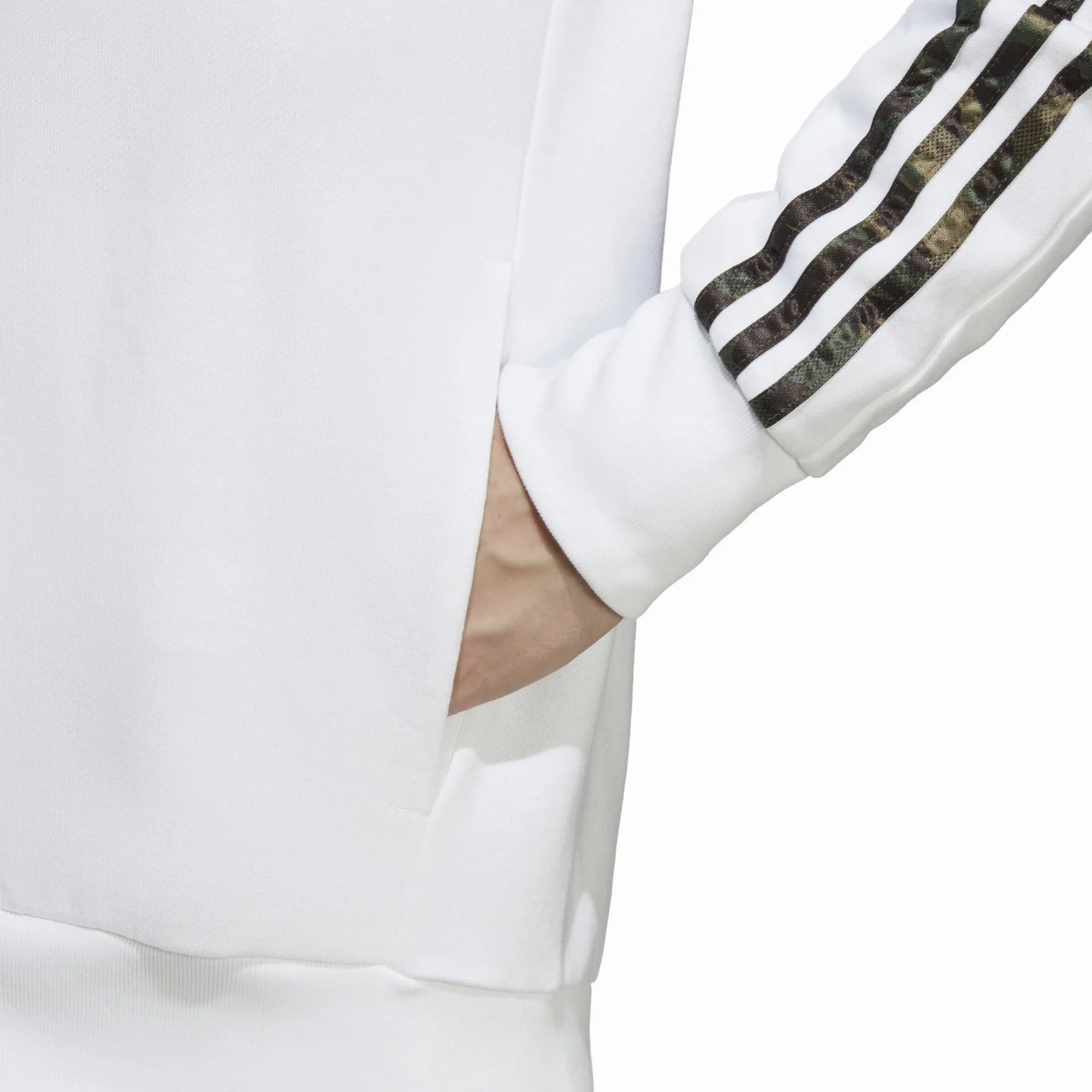 adidas M 3S FT FZ HD Herren Kapuzenjacke Trainingsweste weiß NEU
