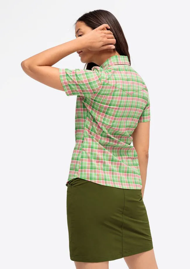 Maier Sports Kendra S/S Damen Bluse Wanderbluse Kurzarmbluse grün