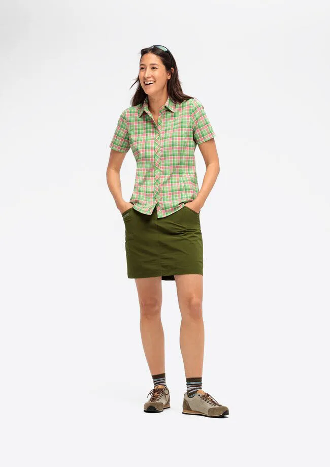 Maier Sports Kendra S/S Damen Bluse Wanderbluse Kurzarmbluse grün
