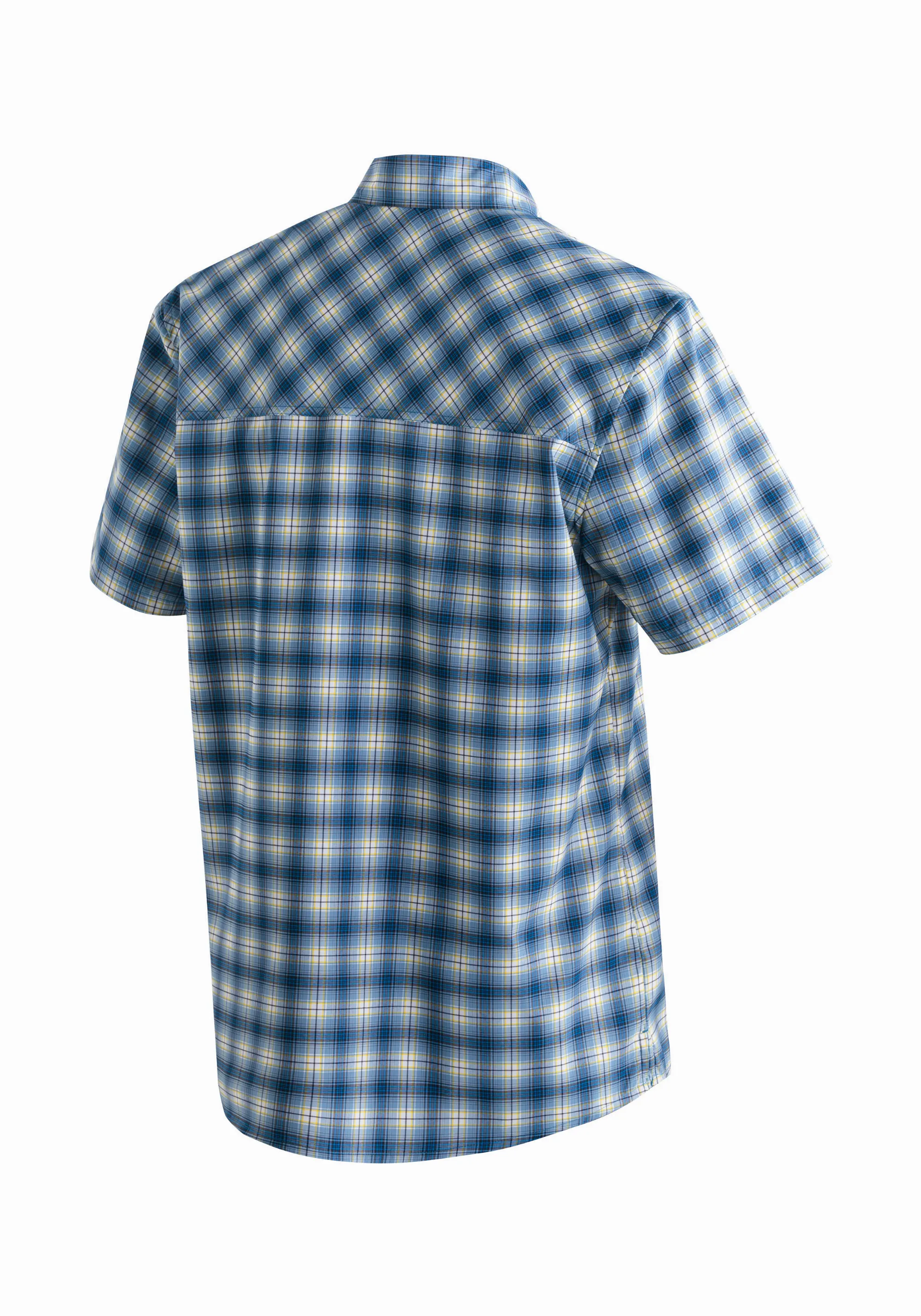 Maier Sports Kasen S/S Herren Hemd kurzarm Freizeithemd blue check