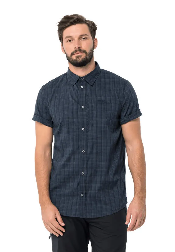 Jack Wolfskin Rays Stretch Herren Wanderhemd Funktionshemd blau