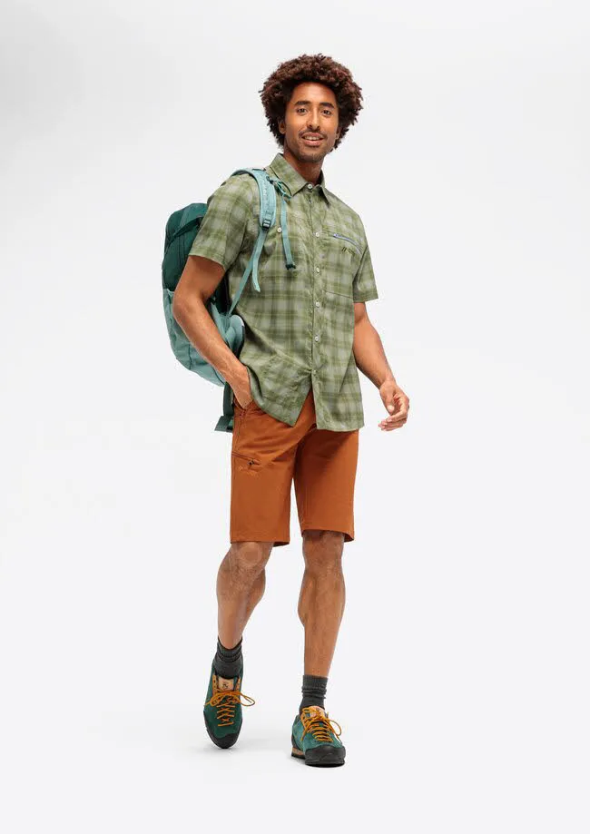 Maier Sports S/S Herren Hemd Wanderhemd Kurzarmhemd grün