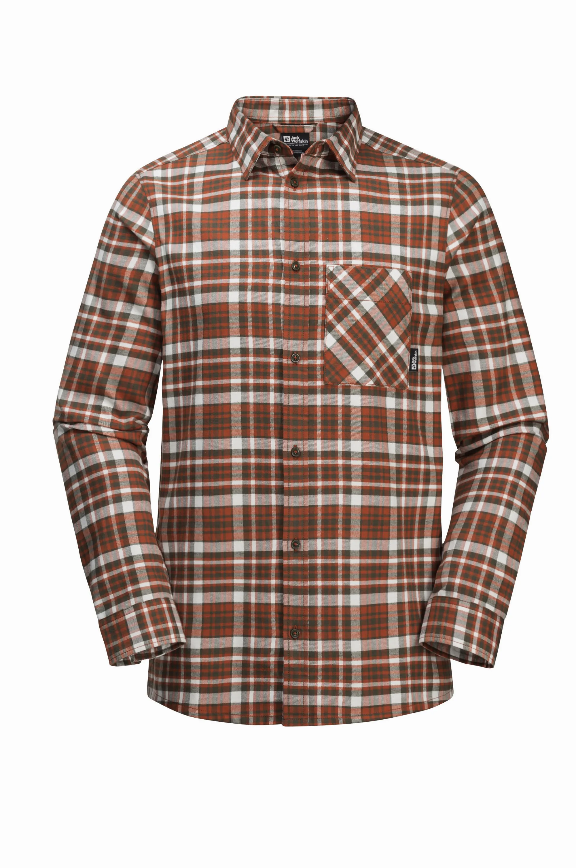 Jack Wolfskin Bergweg Shirt Herren Hemd Flanellhemd rot