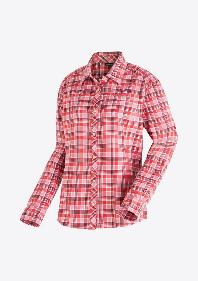 Maier Sports Kendra L/S Damen Bluse Wanderbluse Langarmbluse rot