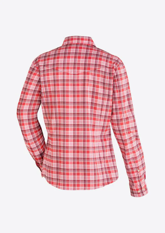 Maier Sports Kendra L/S Damen Bluse Wanderbluse Langarmbluse rot Bild 2 Maier Sports Kendra L/S Damen Bluse Wanderbluse Langarmbluse rot