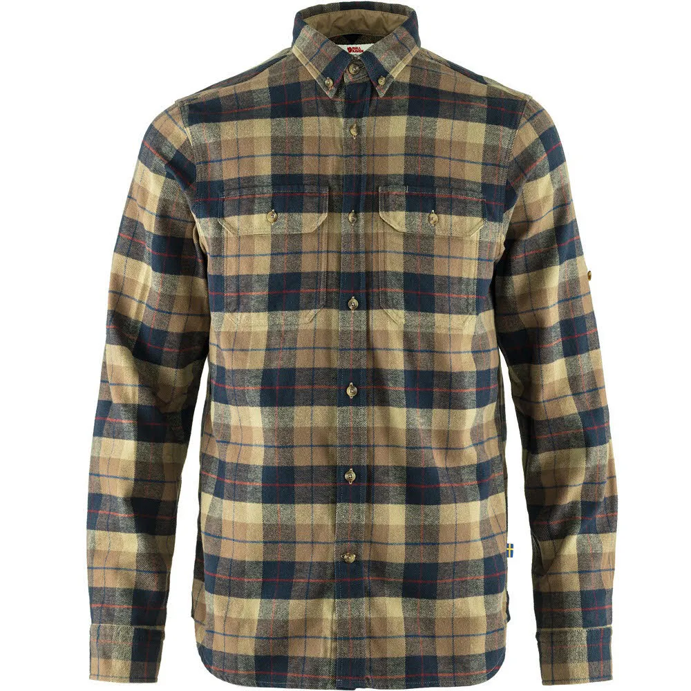 Fjällräven Singi Heavy Flannel Shirt M Herren Hemd Langarm Freizeithemd dark sand