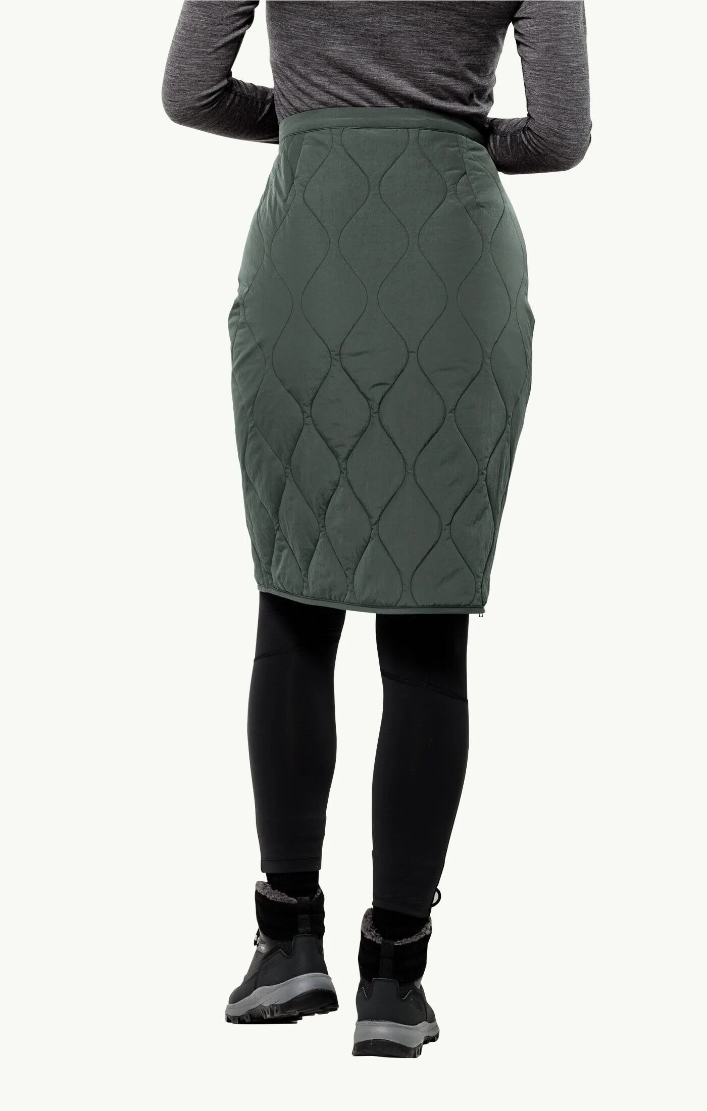 Jack Wolfskin Wandermood Skirt Winterrock Winddicht Wasserabweisend Atmungsaktiv Damen Grün