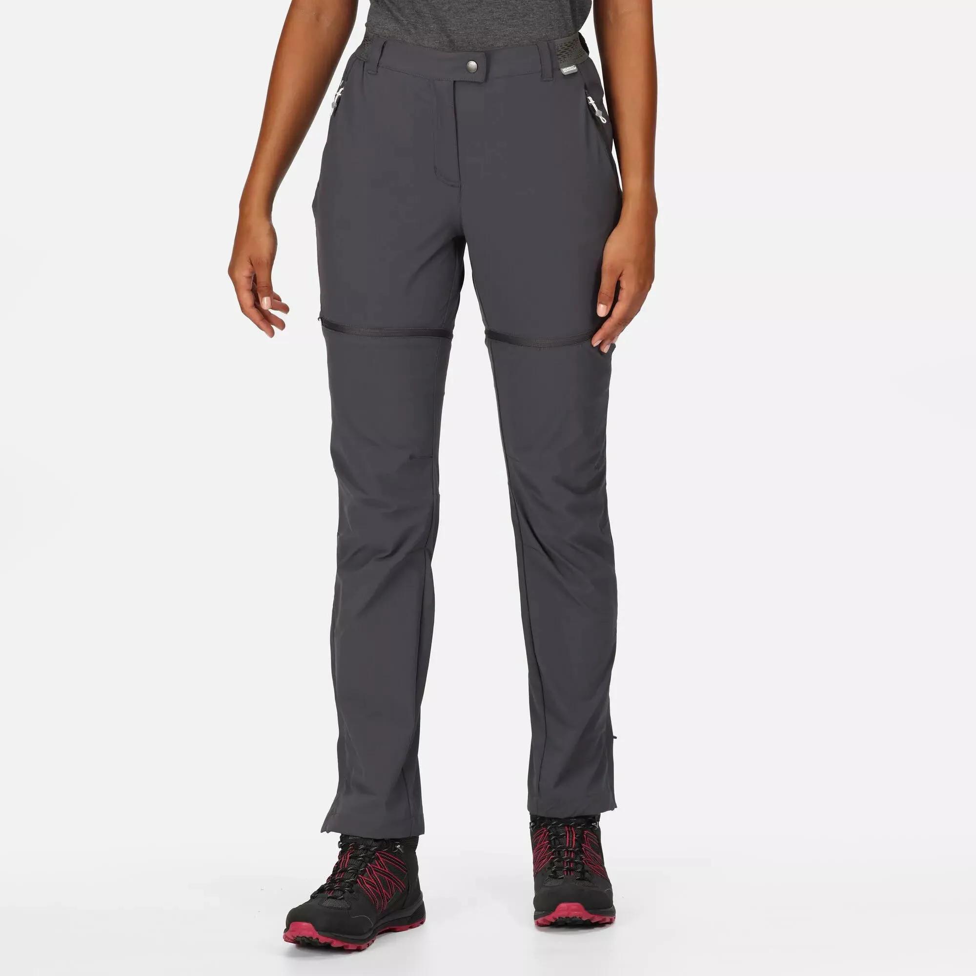 Regatta Mountain Zip-Off-Wanderhose Damen Outdoorhose grau