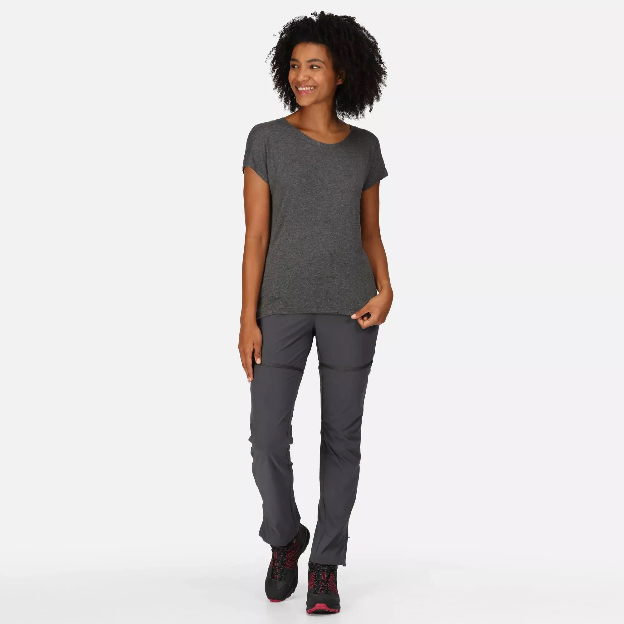 Regatta Mountain Zip-Off-Wanderhose Damen Outdoorhose grau