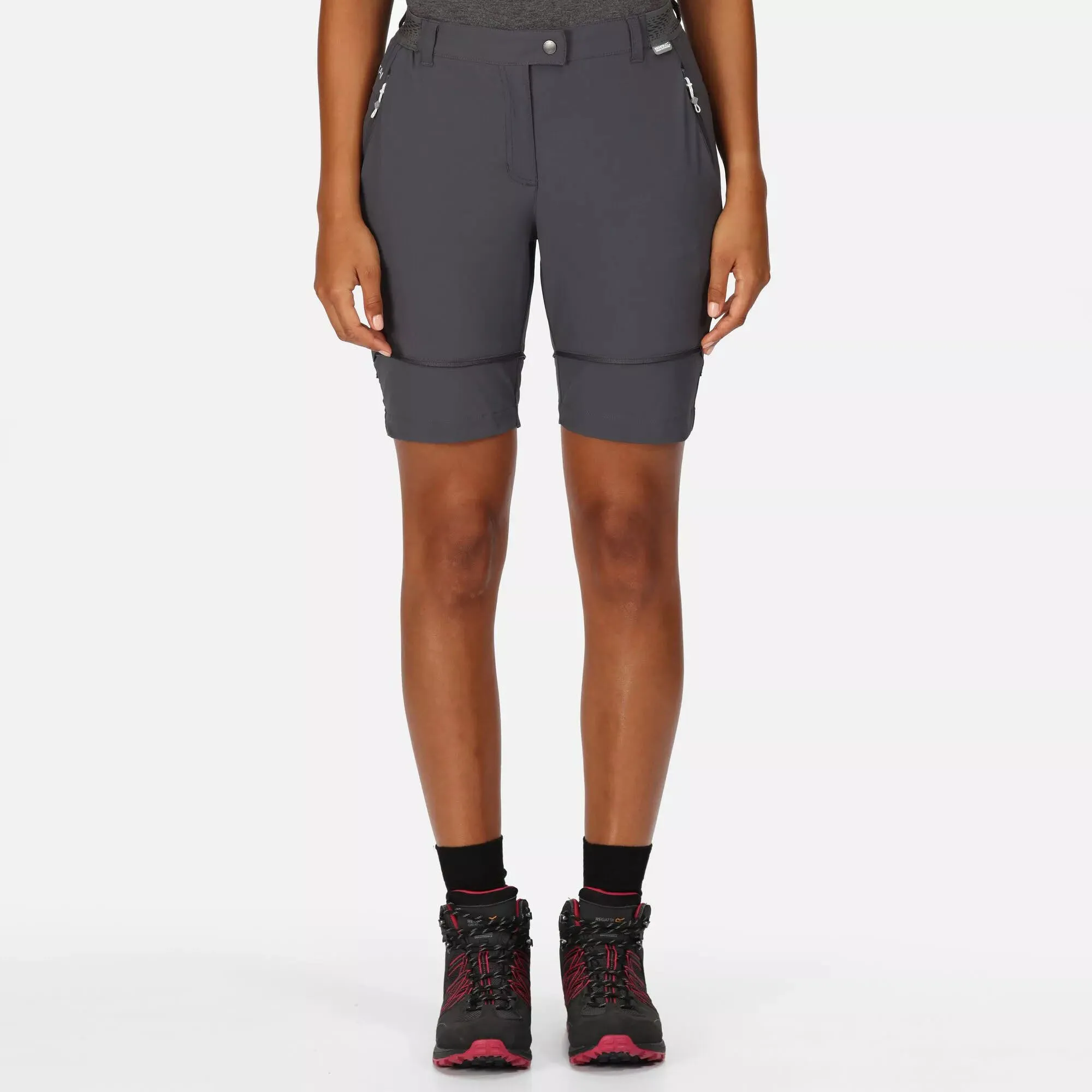 Regatta Mountain Zip-Off-Wanderhose Damen Outdoorhose grau