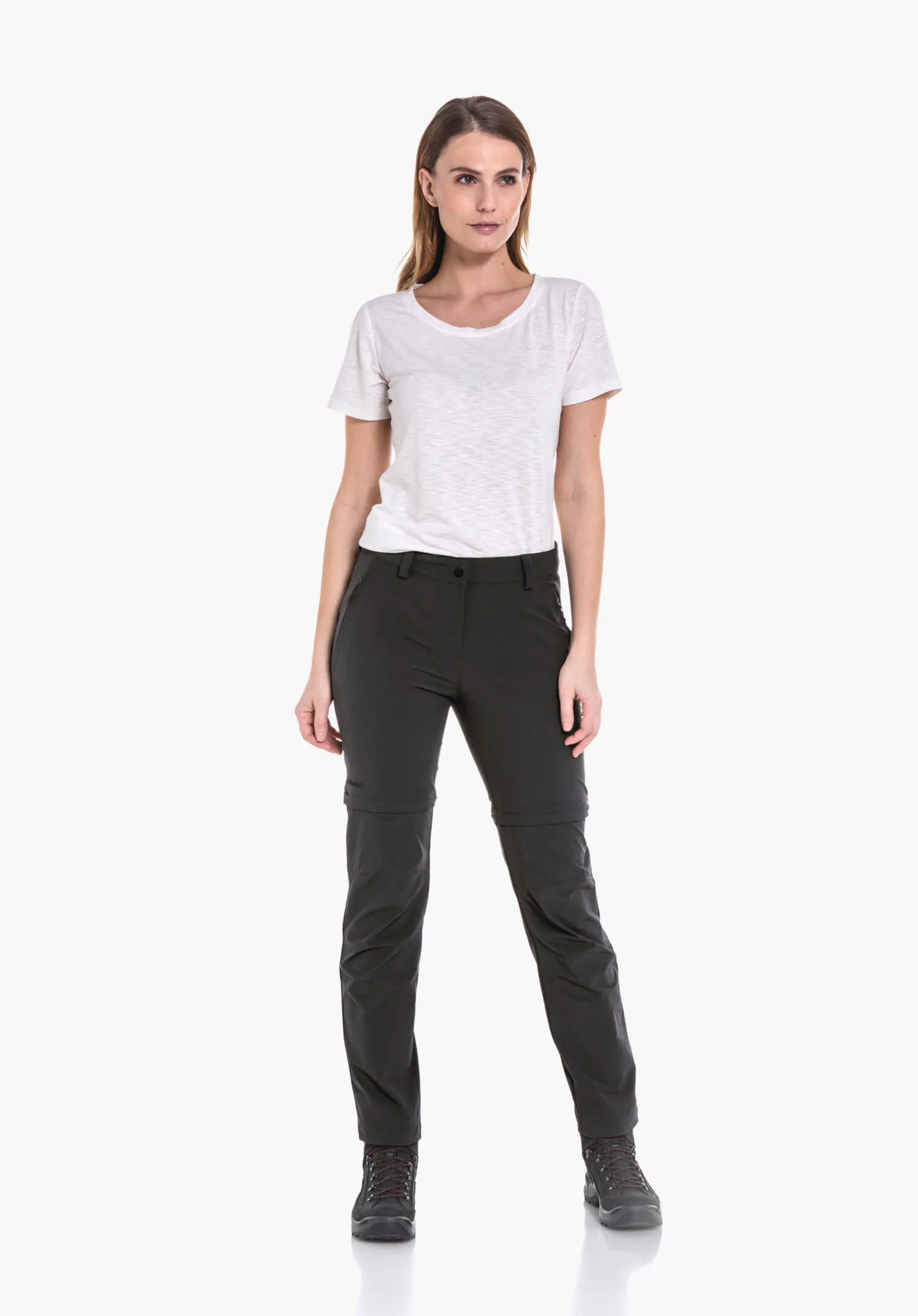 Schöffel Pants Ascona Zip Off Wanderhose Damen grau