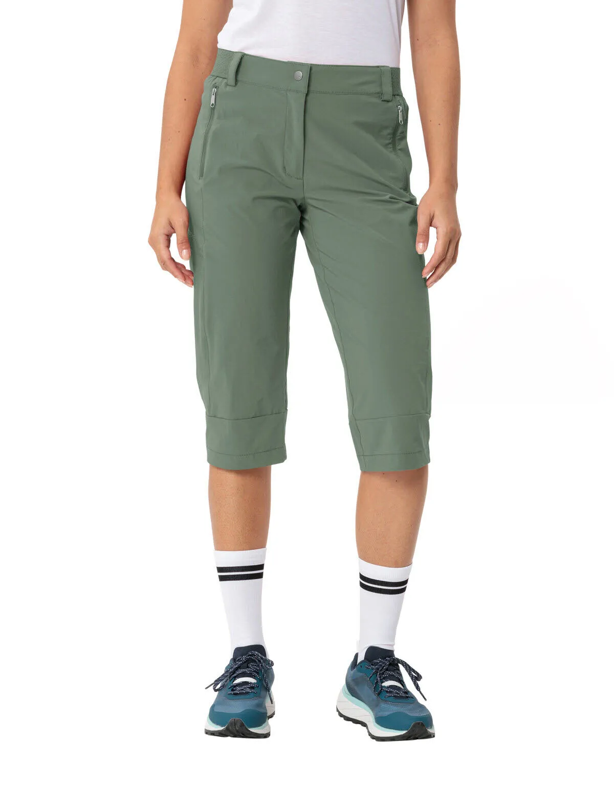 Vaude Women's Farley Stretch Capri III Wanderhose Damen grün