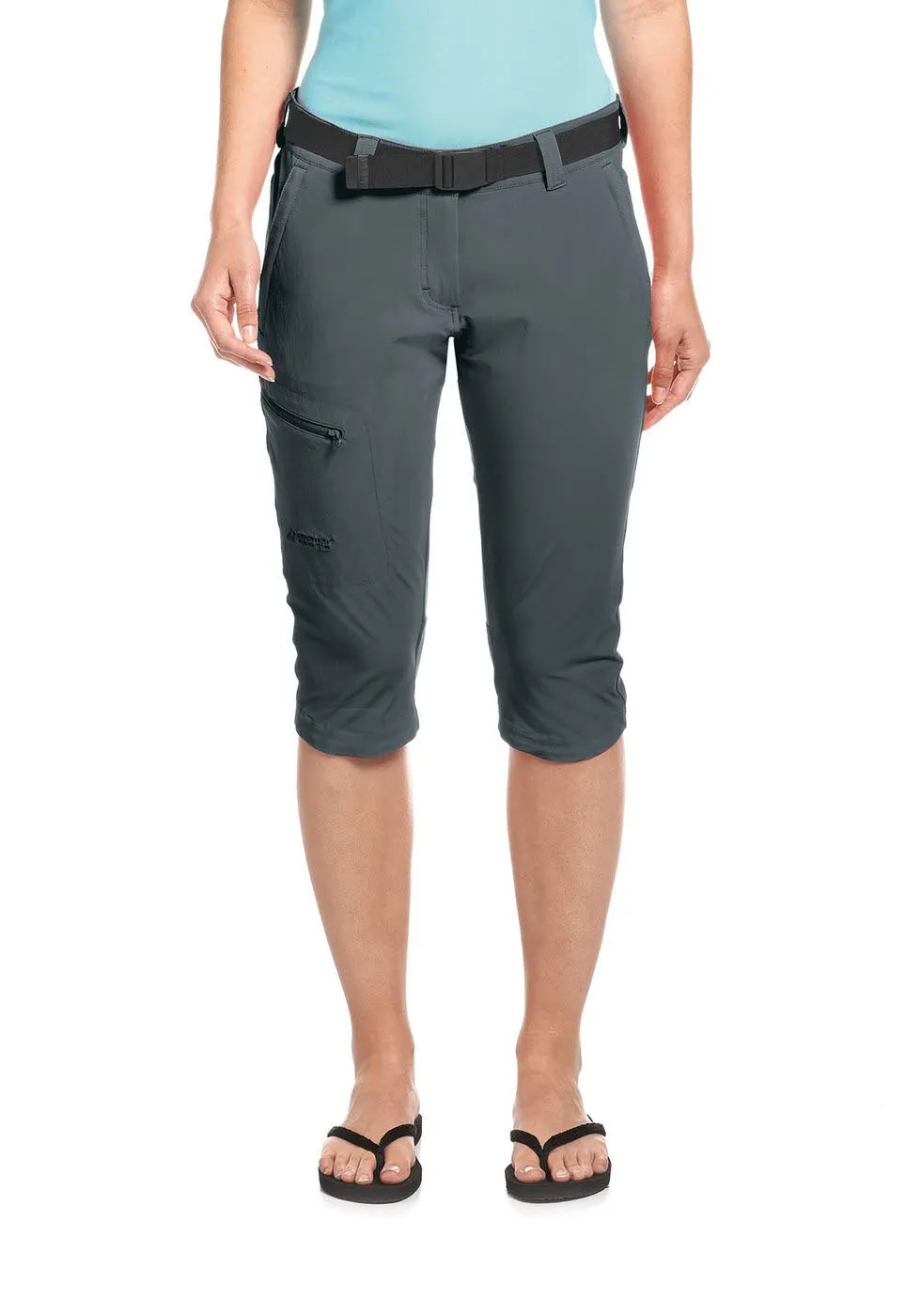 Maier Sports Capri Inara Slim 3/4 Hose Damen Hose Outdoor Freizeit grau NEU