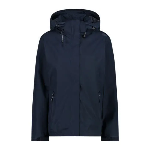 CMP Jacket Zip Hood Regenjacke mit abnehmbarer Kapuze Kapuzenjacke Outdoor Damen blau