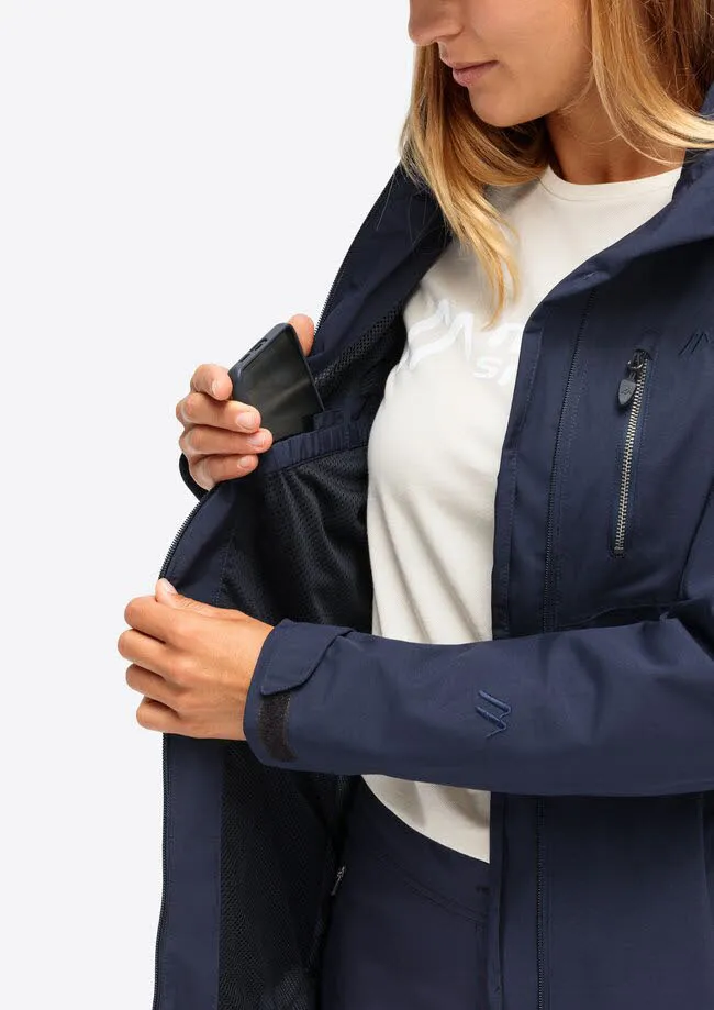 Maier Sports PERDURA REC Damen Regenmantel Regenjacke Kapuzenmantel blau