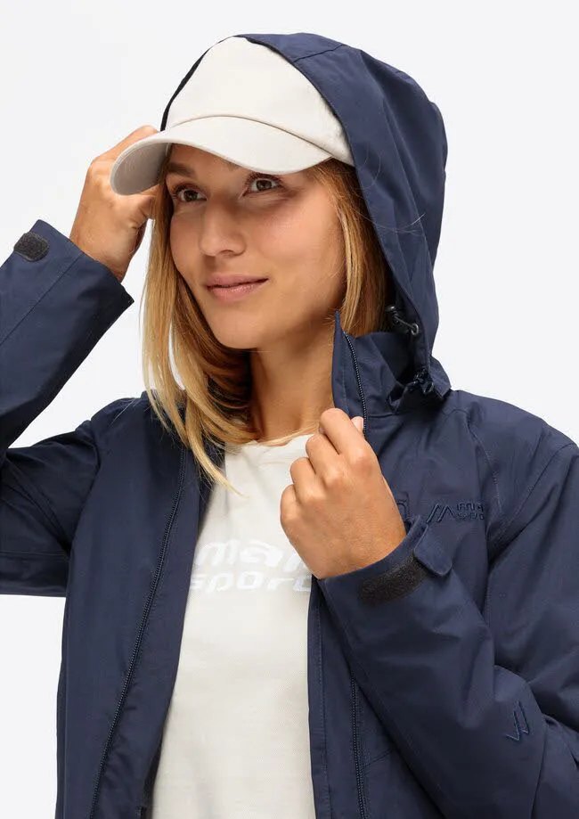 Maier Sports PERDURA REC Damen Regenmantel Regenjacke Kapuzenmantel blau