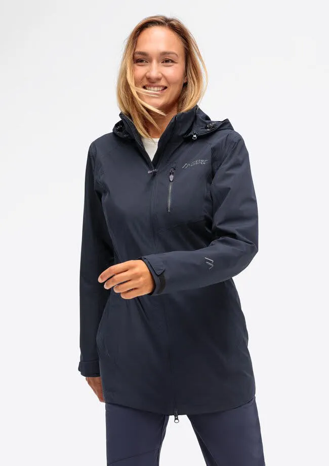 Maier Sports PERDURA REC Damen Regenmantel Regenjacke Kapuzenmantel blau