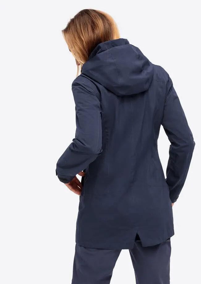 Maier Sports PERDURA REC Damen Regenmantel Regenjacke Kapuzenmantel blau