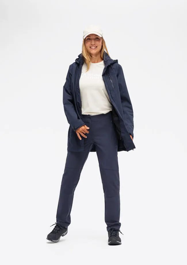 Maier Sports PERDURA REC Damen Regenmantel Regenjacke Kapuzenmantel blau
